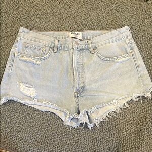 Agolde Blue Jean Shorts Distressed High-Waisted